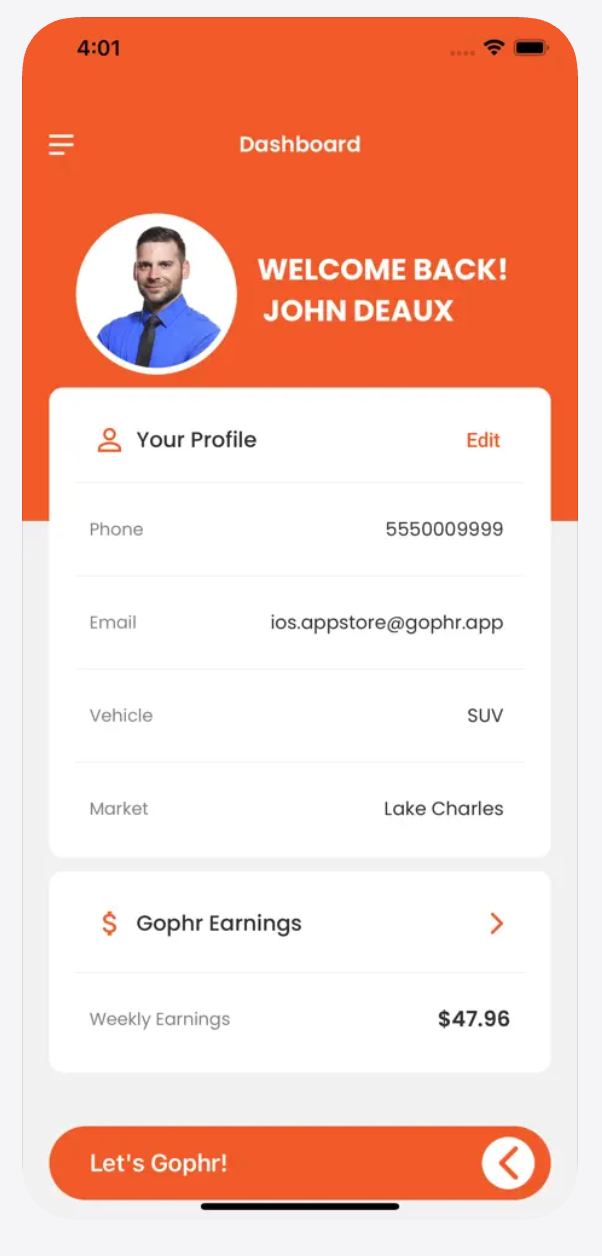 Gophr Driver App gallery 2
