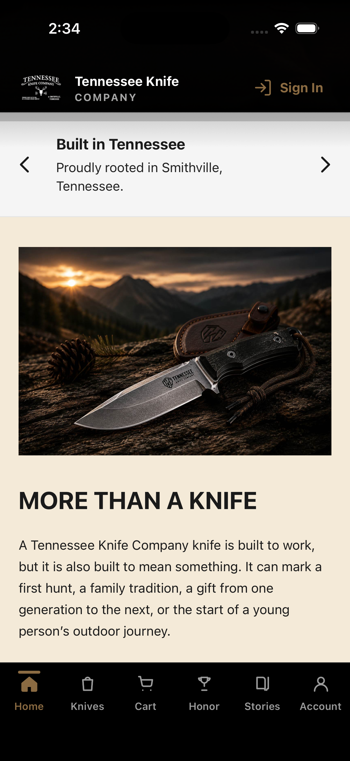 Tennessee Knife Company App gallery 2